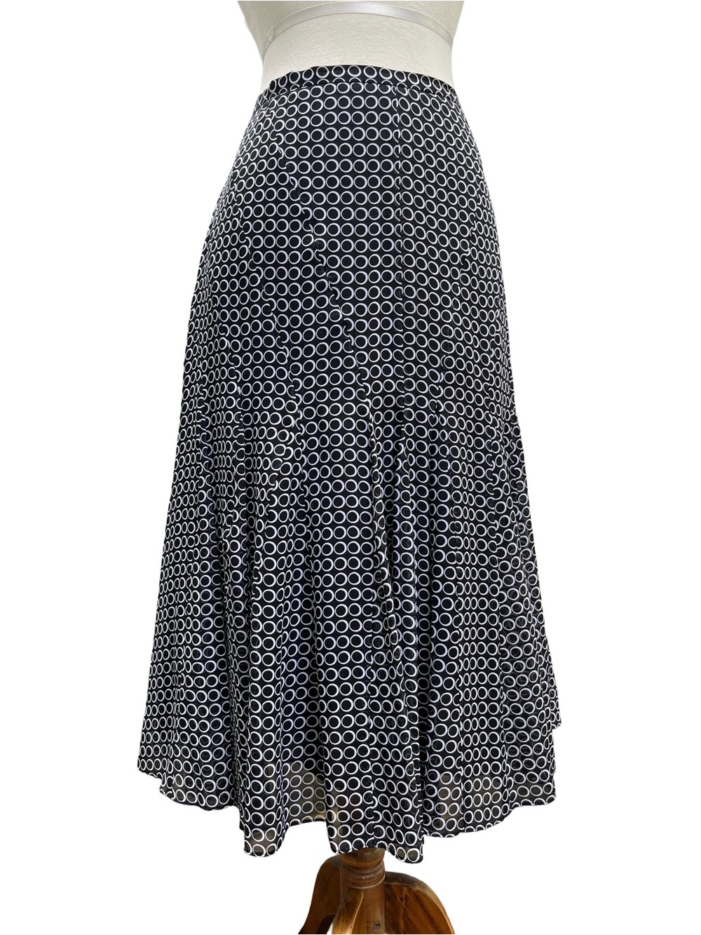 Vintage 100% Silk Gored Midi Skirt Jones New York